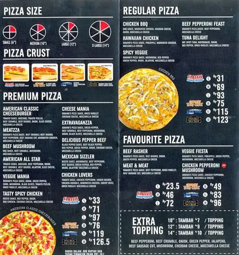 domino's menukaart.